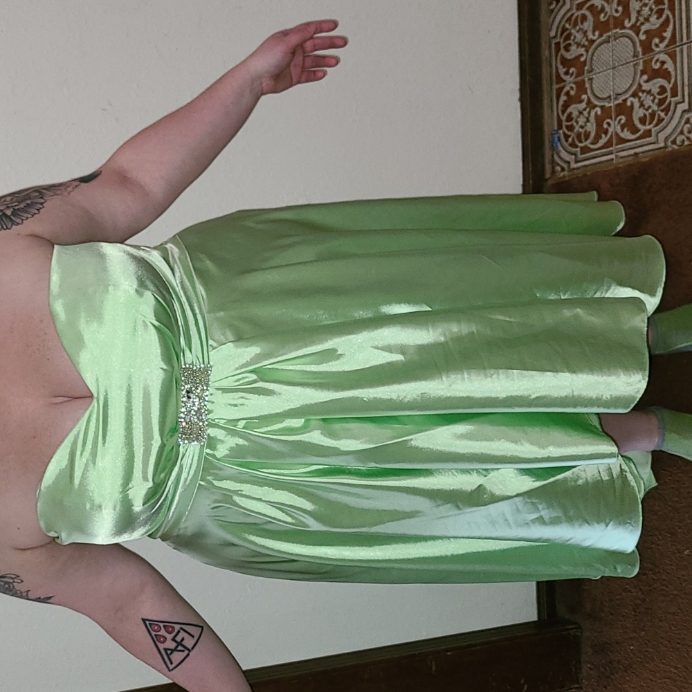 Plus size satin evening gown